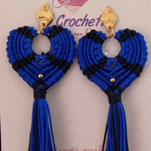 Aretes tejidos en Macrame ANA