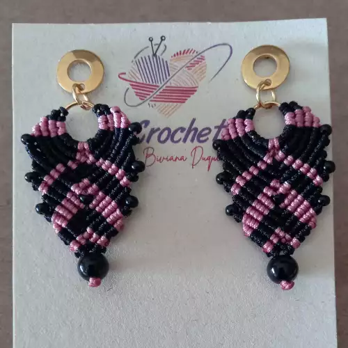 Aretes tejidos en Macrame GABY
