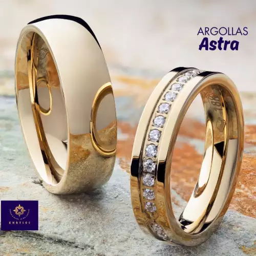 Argollas Astra par oro laminado diamantes Swarovski