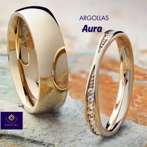 Argollas Aura par oro laminado diamantes Swarovski