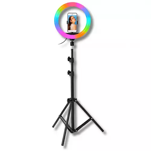 Aro De Luz Led 36 Cm Grande Profesional RGB Cálida Fría + Trípode