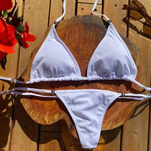 Asoleador brasilero color blanco con balines removibles