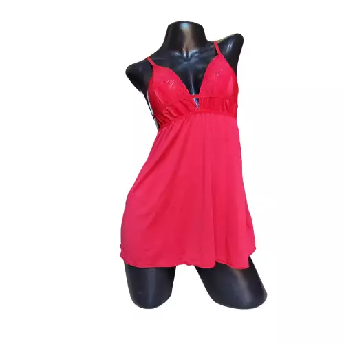 Baby Doll Lenceria Femenina Con tanga ROJO 285