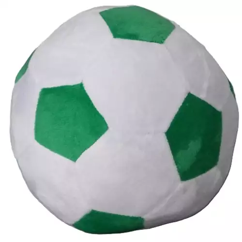 BALON DE FUTBOL DE PELUCHE BLANCO Y VERDE