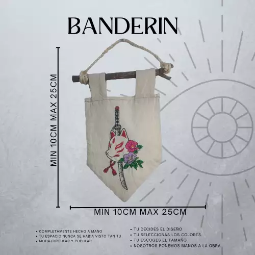 BANDERIN BORDADO PERSONALIZADO
