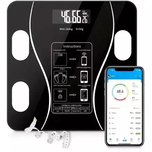 Báscula inteligente Bluetooth con app y vidrio templado