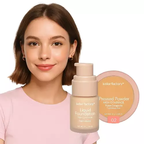 Base y polvo compacto Kolor Factory tono 2