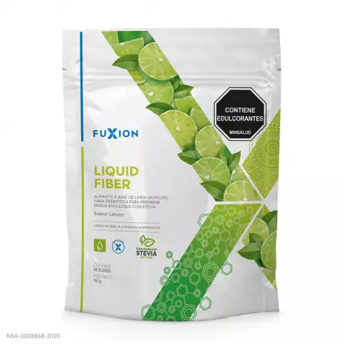 Bebida de fibra prebiótica sabor limón para digestión