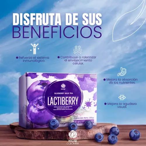 Bebida instantánea arándanos té negro y lácteo