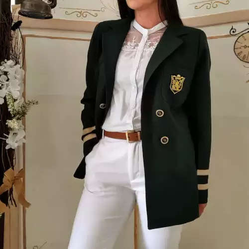 Blazer verde oscuro con botones victorianos talla M