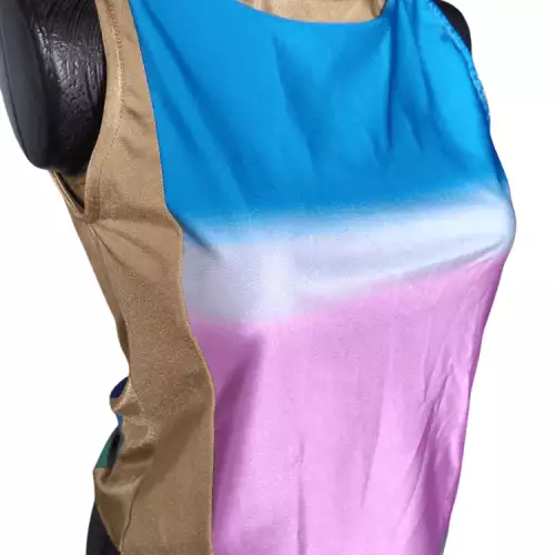 Blusa licrada Ordiri Textil Mujer Adultos, Tecnica Patchwork, Casual azul lila