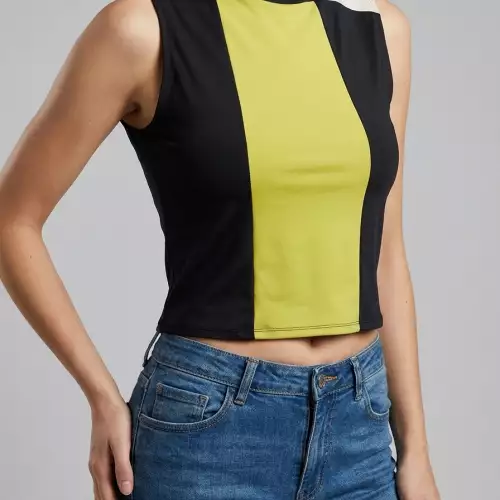 Blusa mujer licrada ORDIRI Textil formal/informal, Tecnica Patchwork EDICIÓN ÚNICA negro verde