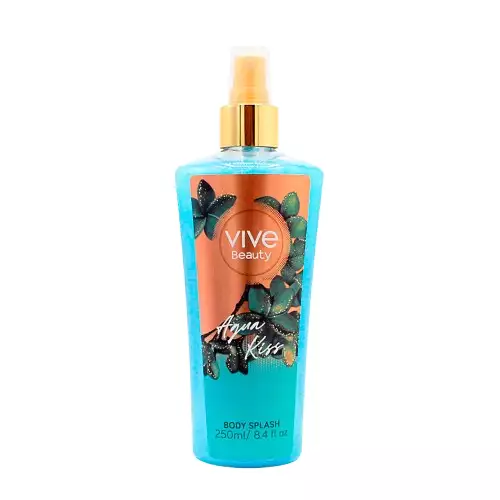 Body Splash Escarchado Aqua Kiss Azul 250 ml