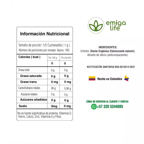bolsa de Stevia orgánica en polvo x 1.000g Emigalife