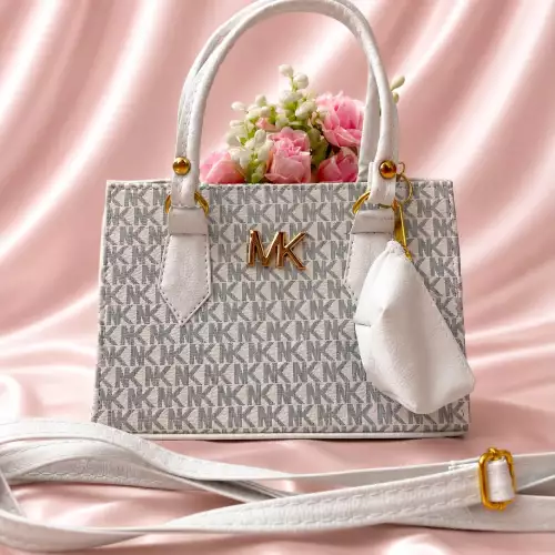 Bolso de mano para mujer con correa ajustable blanco