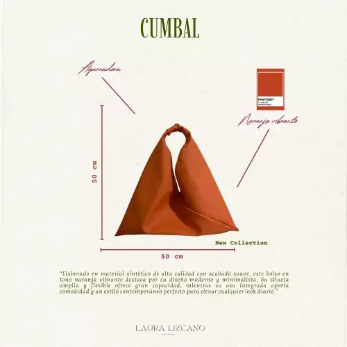 Bolso femenino tipo cuero naranja vibrante moderno
