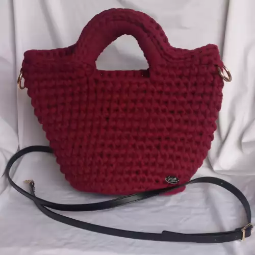 Bolso Helena en trapillo con asa cuero vegano ajustable