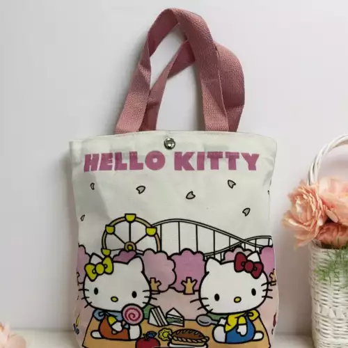 Bolso tote bag Hello Kitty con broche de cierre