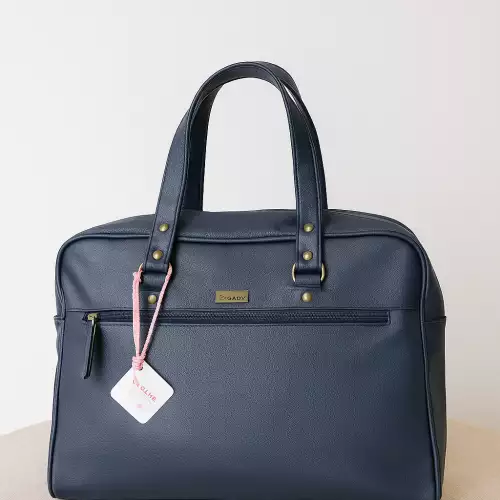 Bolso viajero azul marino con cremallera para mujer