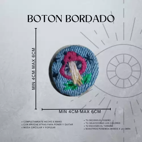 BOTON BORDADO PERSONALIZADO