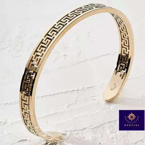 Brazalete Calado ajustable en oro laminado