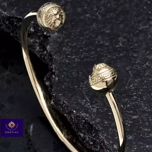 Brazalete León ajustable en oro laminado