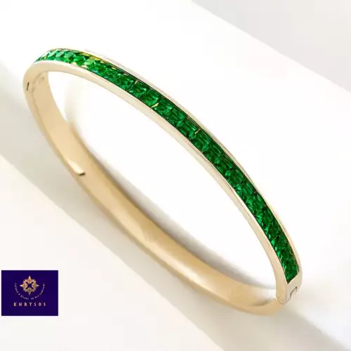 Brazalete Luxor oro laminado con piedras brillantes