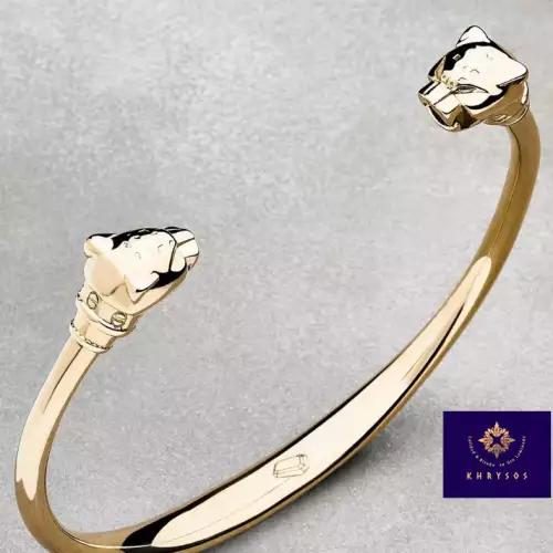 Brazalete Pantera ajustable en oro laminado