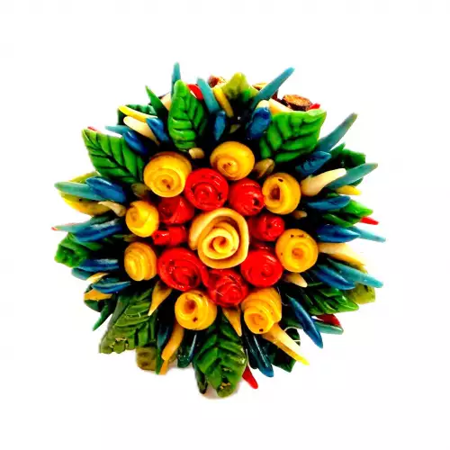 Broche silleta monumental artesanal en acero con aroma