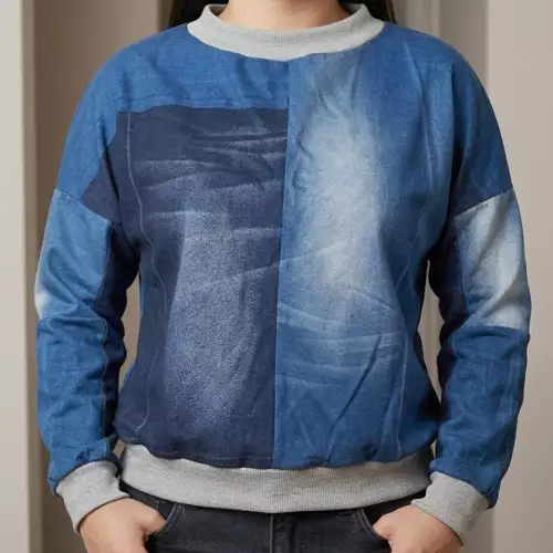 Buso denim unisex ORDIRI Texil,Técnica Patshwork DISEÑO ÚNICO