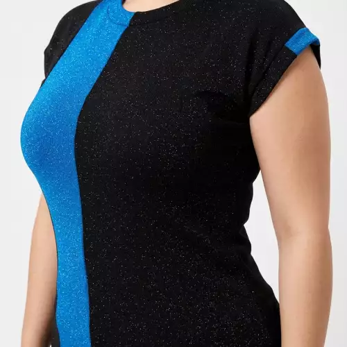 Buso manga corta mujer tejipunto ORDIRI Textil casual Patchwork EDICIÓN ÚNICA azunebri