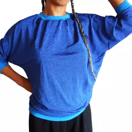 Buso manga larga mujer tejipunto ORDIRI Textil formal/informal Patchwork EDICIÓN ÚNIC azucie