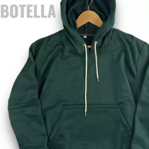 Buzo capotero verde botella algodón licrado unisex