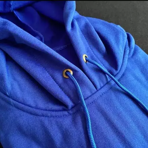 Buzo unisex con capota azul rey algodón licrado