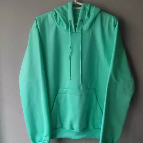Buzo con capota verde menta algodón licrado talla XS