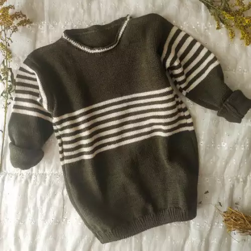 Buzo niño verde de punto con rayas talla 4 años