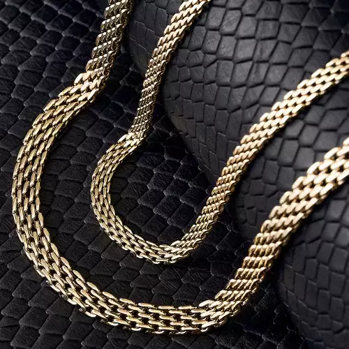 Cadena chinesca hombre oro laminado 18k 65cm