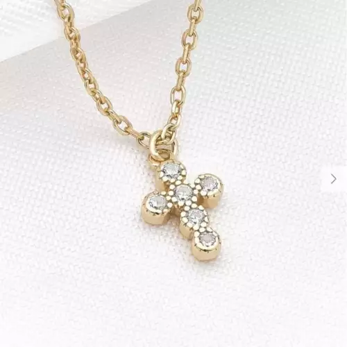 Cadena con dije alfa plata 925 baño oro 18k gemas