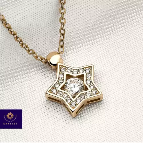 Cadena con dije Andrómeda plata 925 baño oro