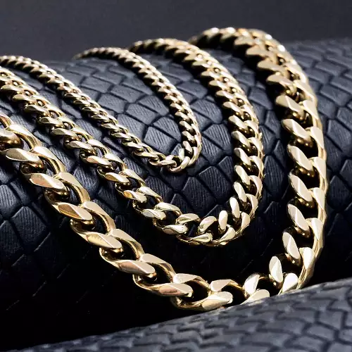 Cadena cubana para hombre oro laminado 18k