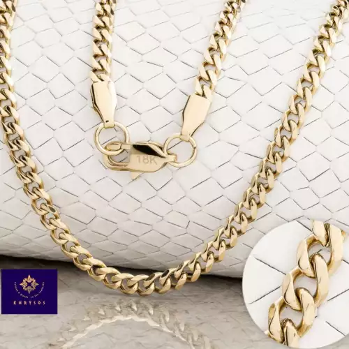 Cadena cubana para mujer oro laminado 18k