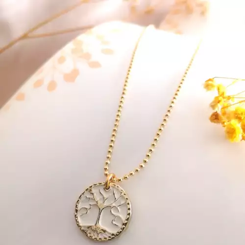 Cadena dije árbol de la vida artesanal en zamak