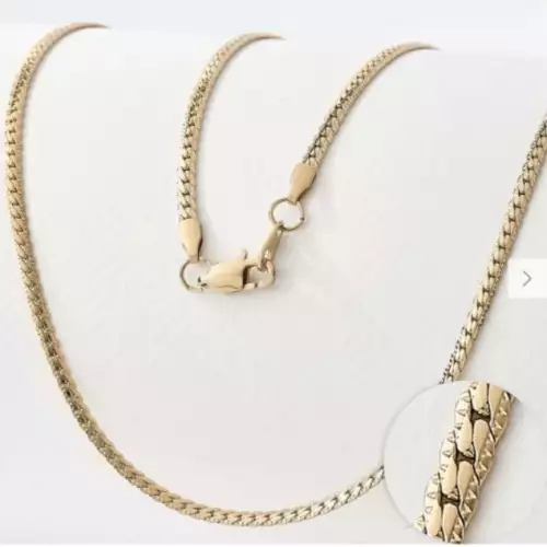 Cadena grabada mujer 2mm oro laminado 18K