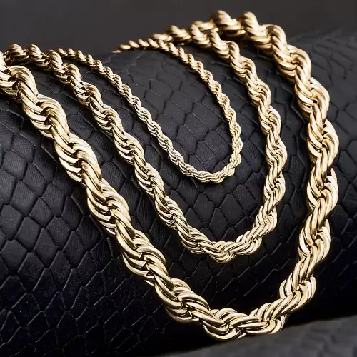 Cadena lazo hombre oro laminado 18K trenzada