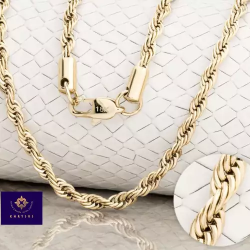Cadena lazo mujer 2mm oro laminado 18K 45cm