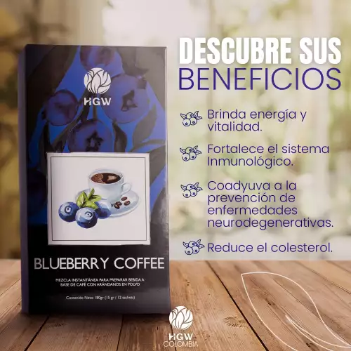 Café soluble con arándanos funcional e instantáneo