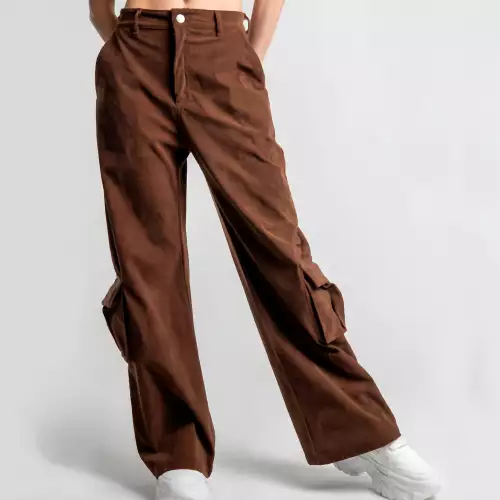 PANTALON CARGO PANA CAFE
