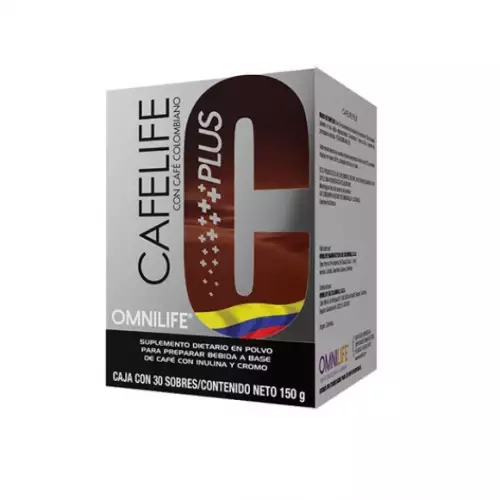 CAFELIFE OMNILIFE CON CAFÉ COLOMBIANO QUEMADOR DE GRASA CAJA * 30 SOBRES