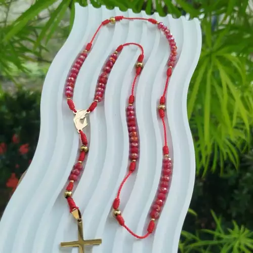 Camandula rosario murano rojo sangre de cristo