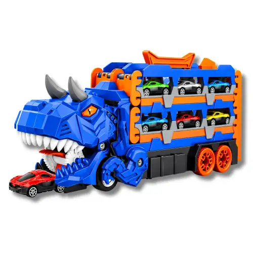 Camion Dinosaurio Con Carrito Desplegable Pista Con Rampa Deslizable YM5500-1